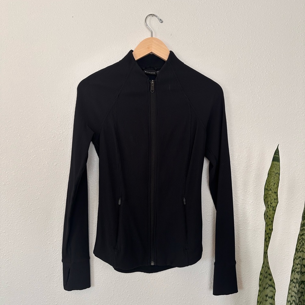 Athleta Salutation Ribbed Black Jacket - image 2